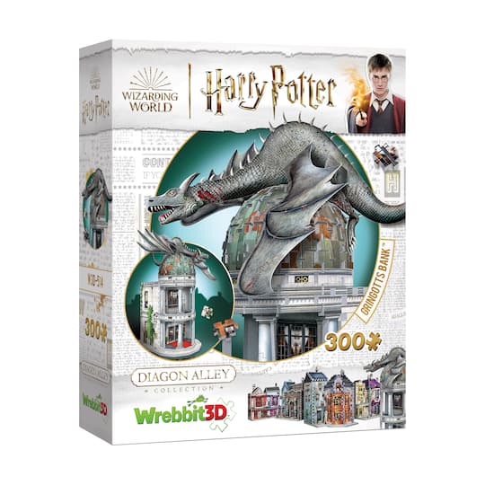 Harry Potter Diagon Alley Collection - Gringotts Bank 3D Puzzle: 300 Pcs By Wrebbit | 12" x 9.875" x 3" | Michaels®